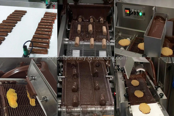 機械を浸す多機能ケーキ チョコレートEnrober機械艶出しチョコレート